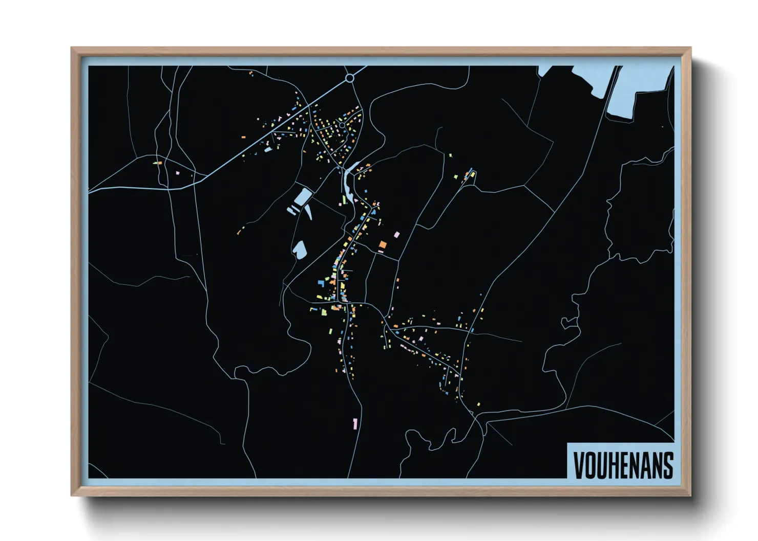 Une affiche de carte sur Vouhenans