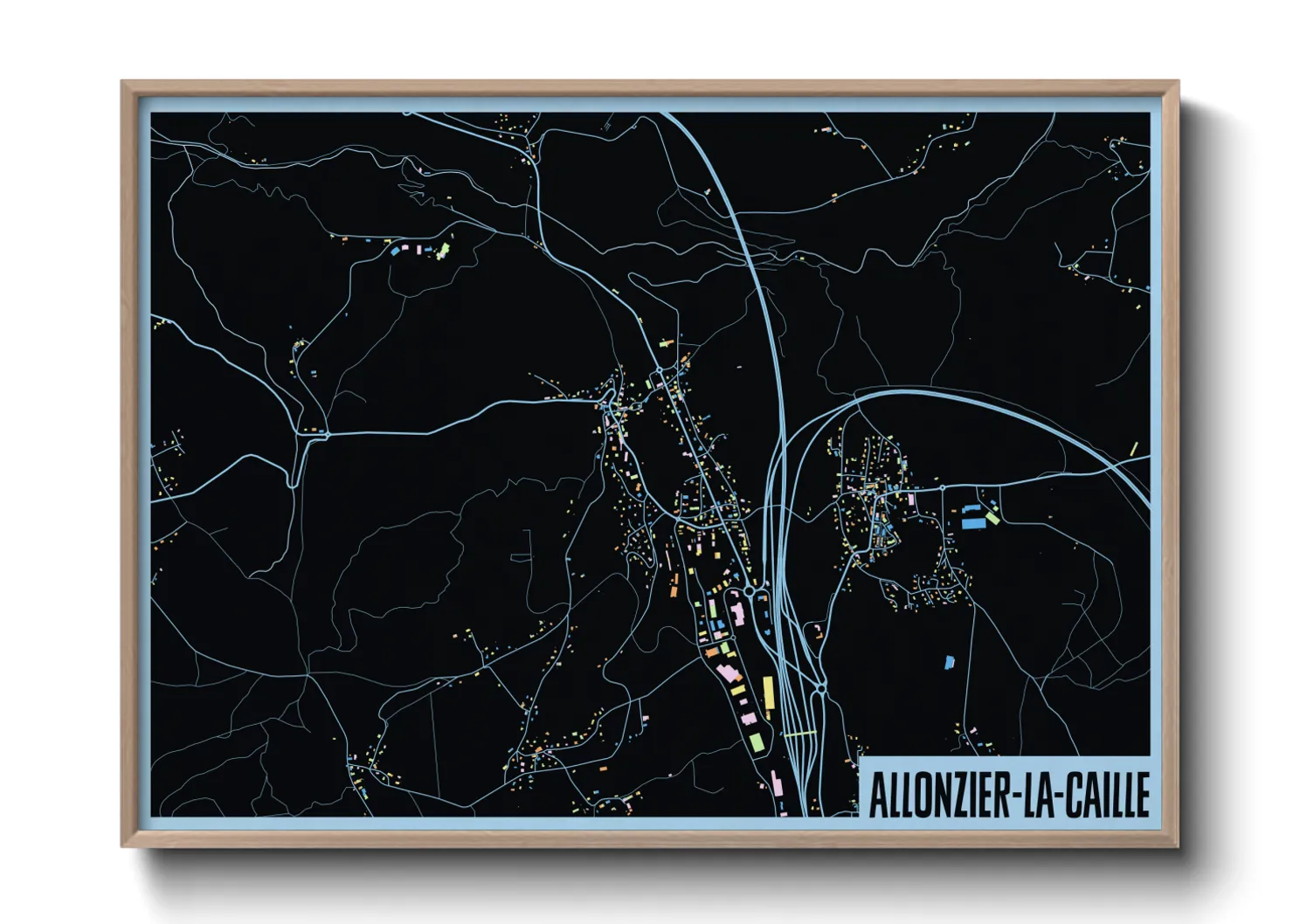 Une affiche de carte sur Allonzier-la-Caille