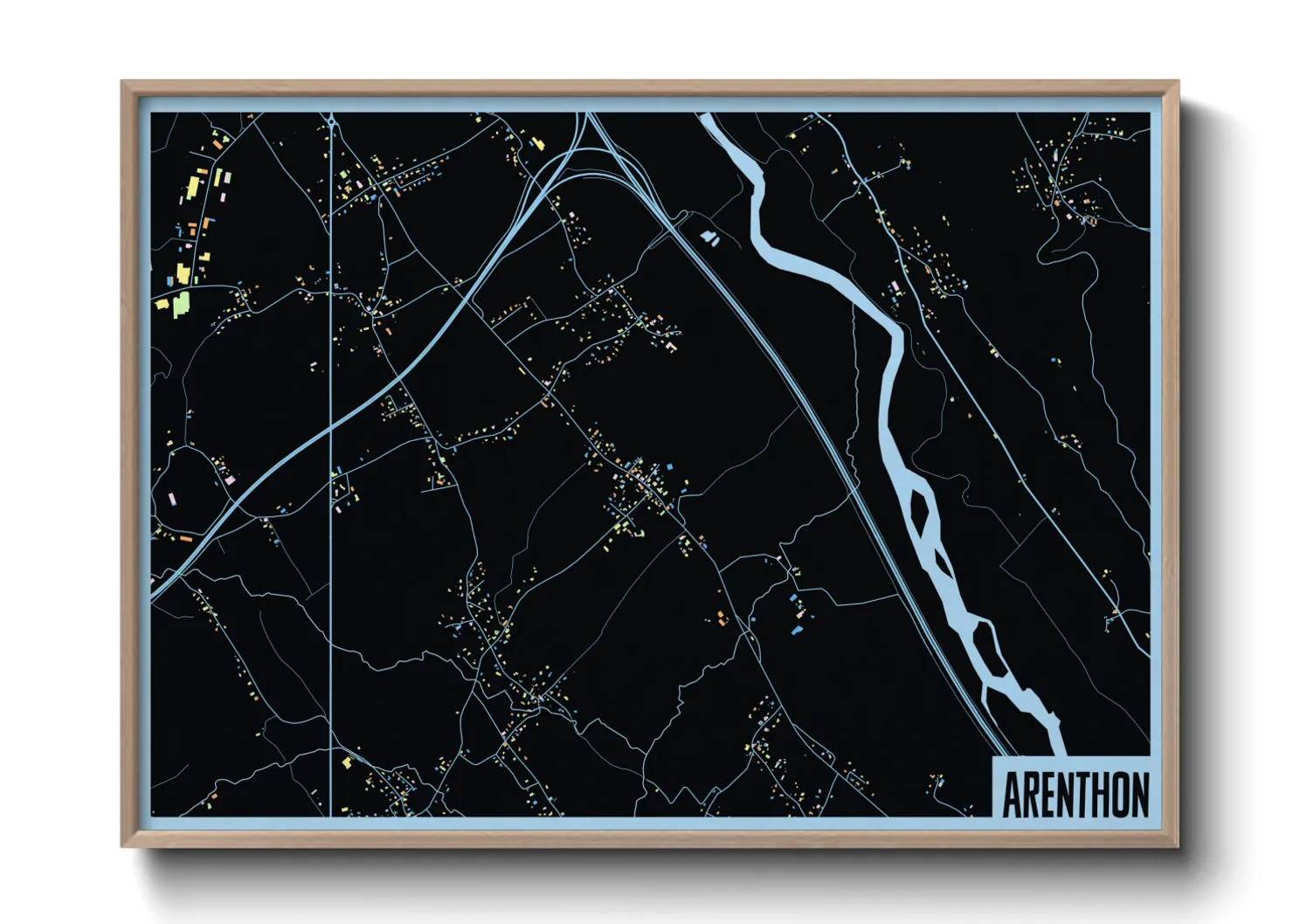 Une affiche de carte sur Arenthon