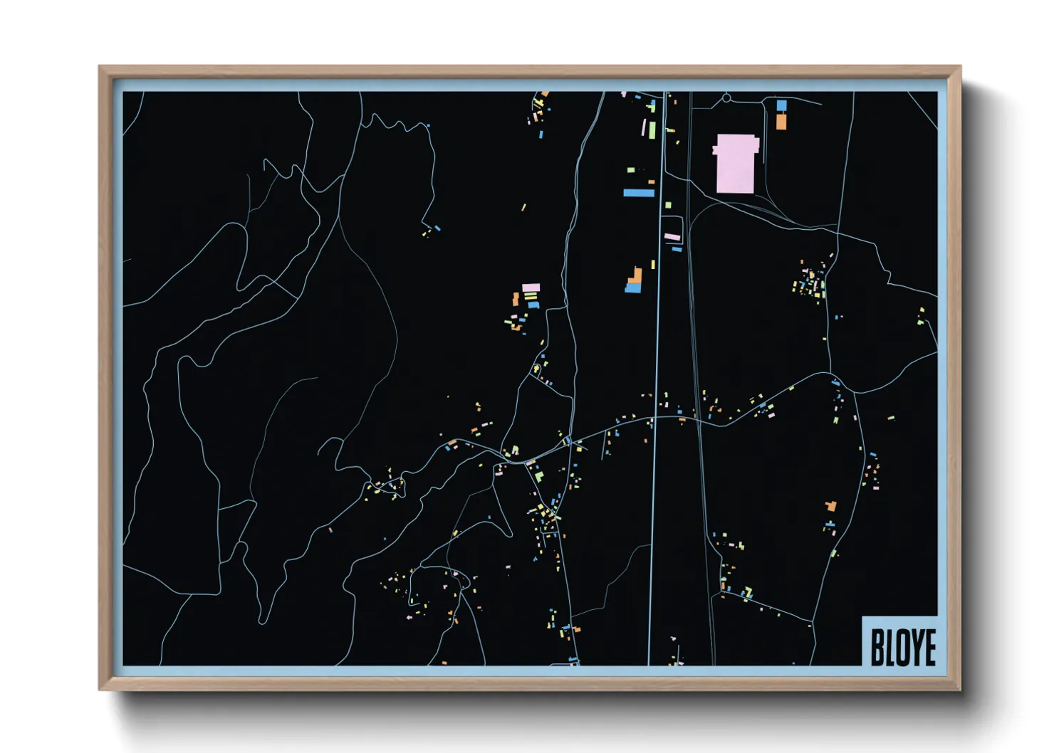 Une affiche de carte sur Bloye