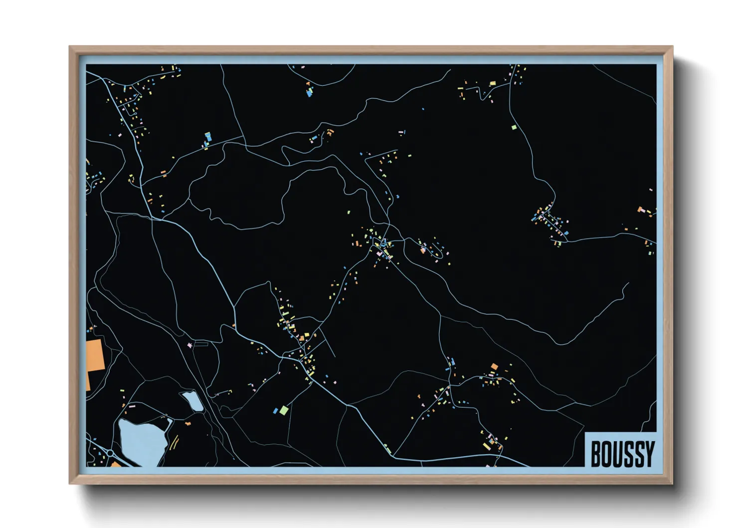Une affiche de carte sur Boussy