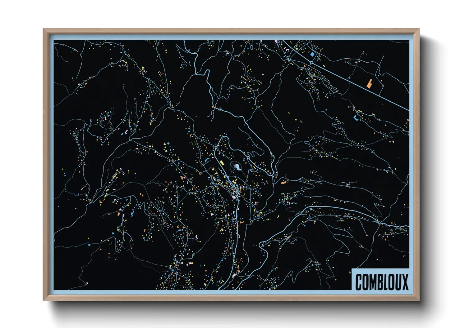 Une affiche de carte sur Combloux