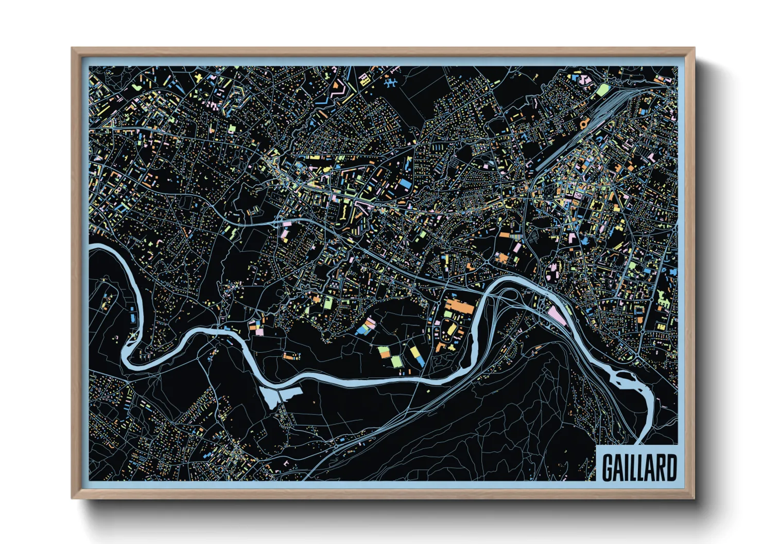 Une affiche de carte sur Gaillard