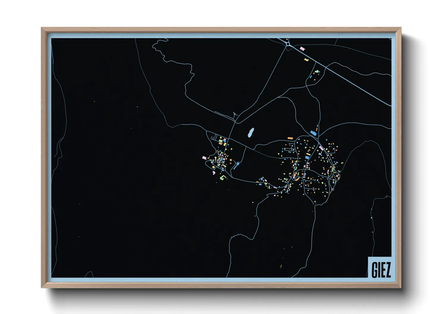 Une affiche de carte sur Giez