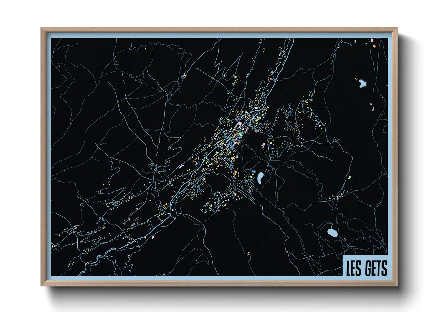 Une affiche de carte sur Les Gets