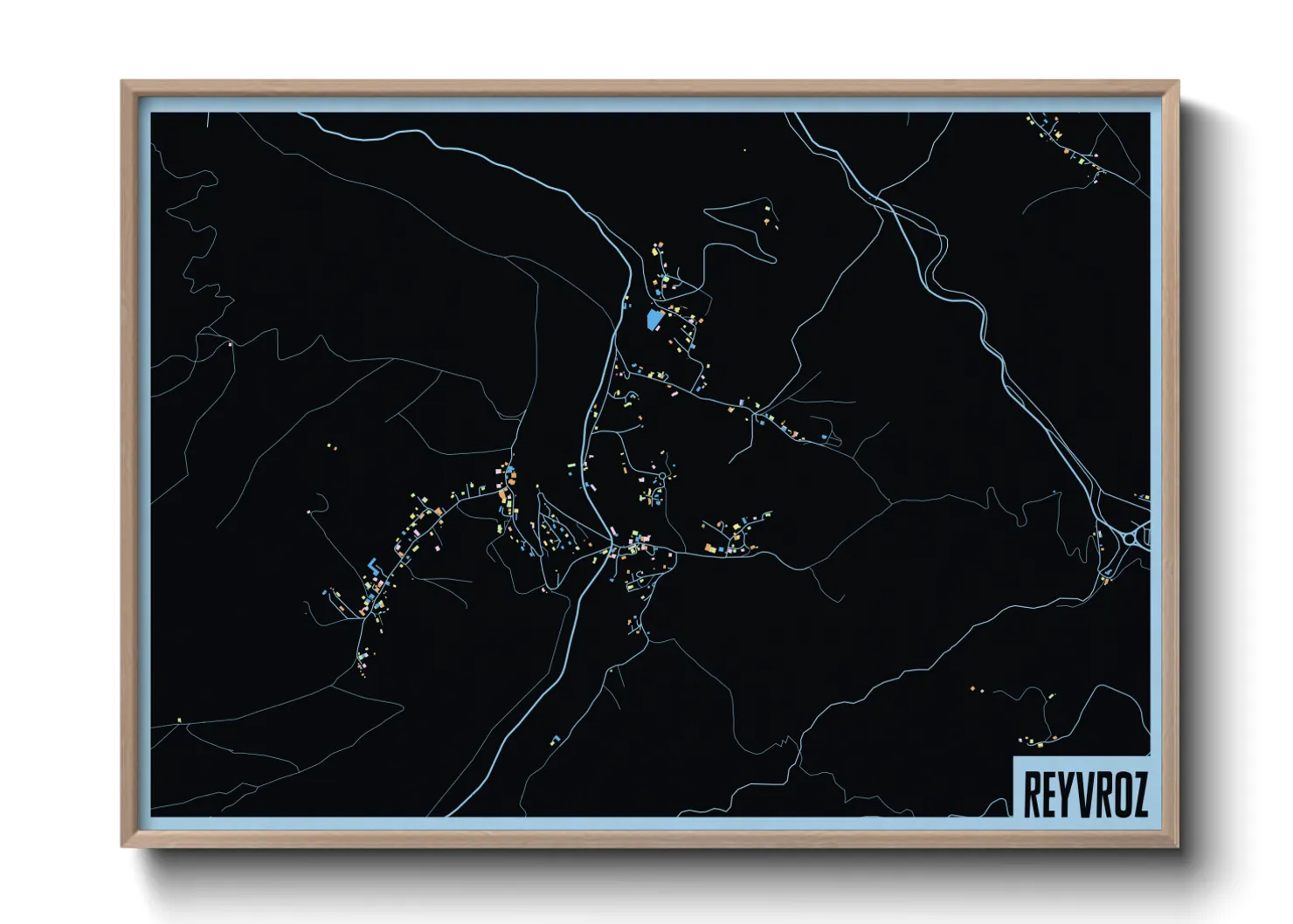 Une affiche de carte sur Reyvroz