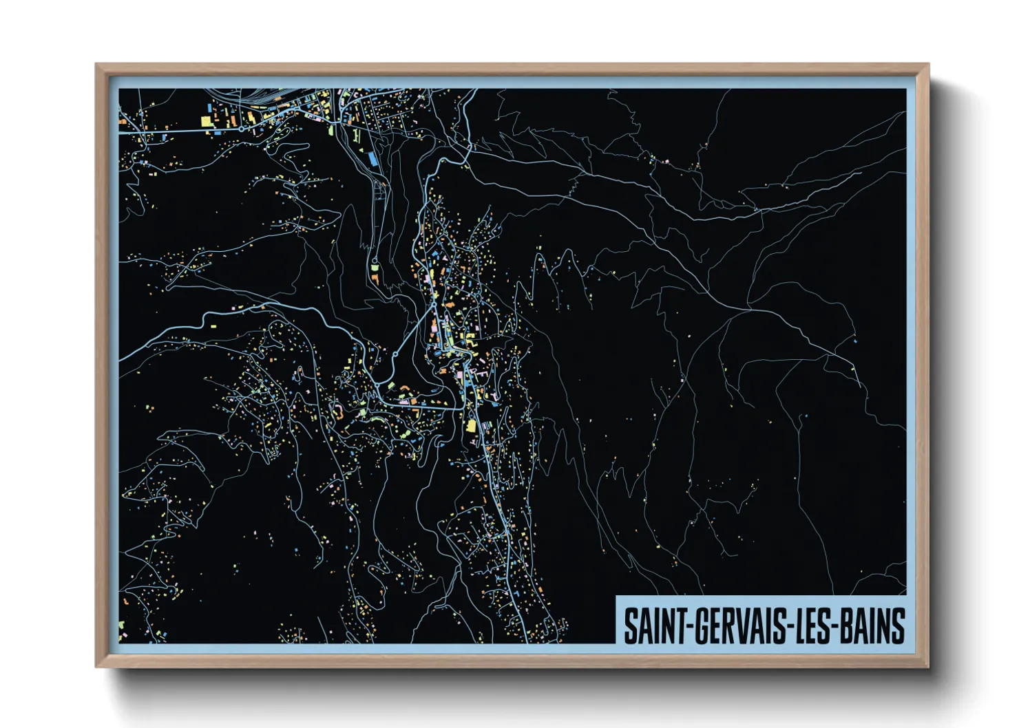 Une affiche de carte sur Saint-Gervais-les-Bains