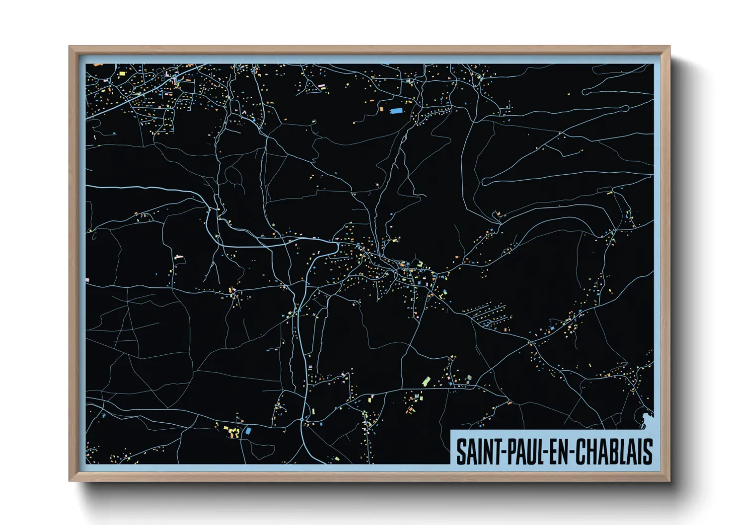 Une affiche de carte sur Saint-Paul-en-Chablais