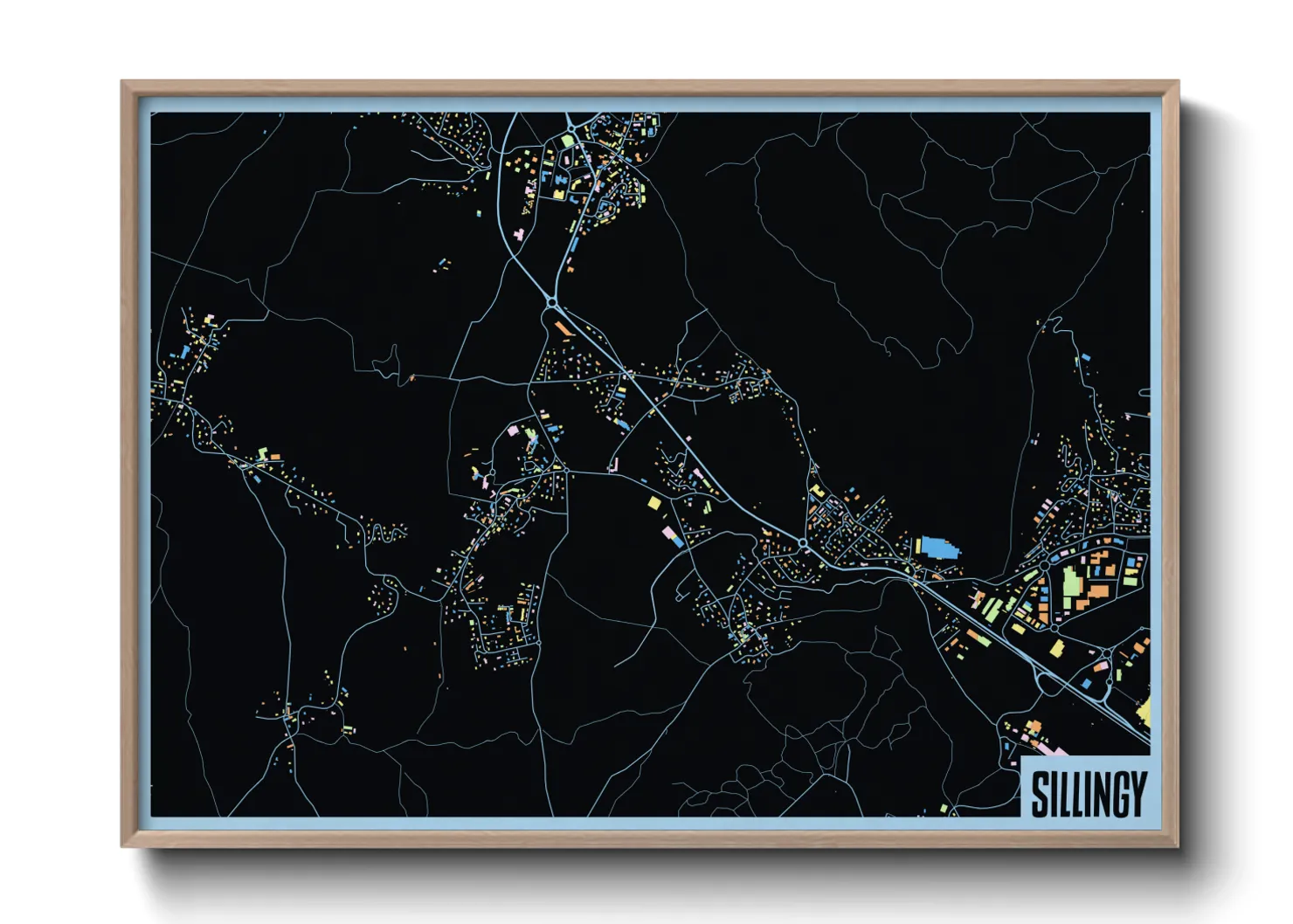 Une affiche de carte sur Sillingy