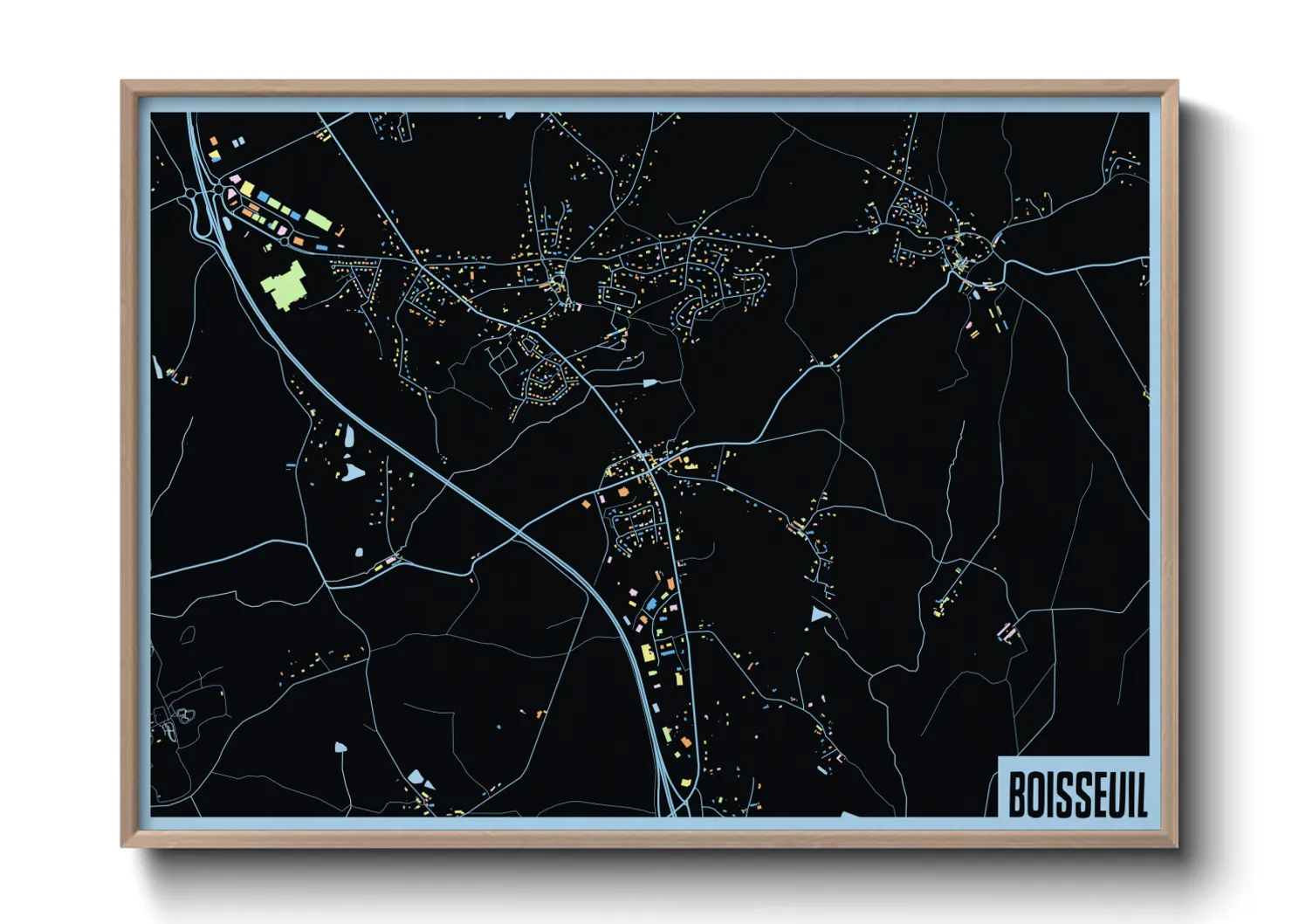 Une affiche de carte sur Boisseuil