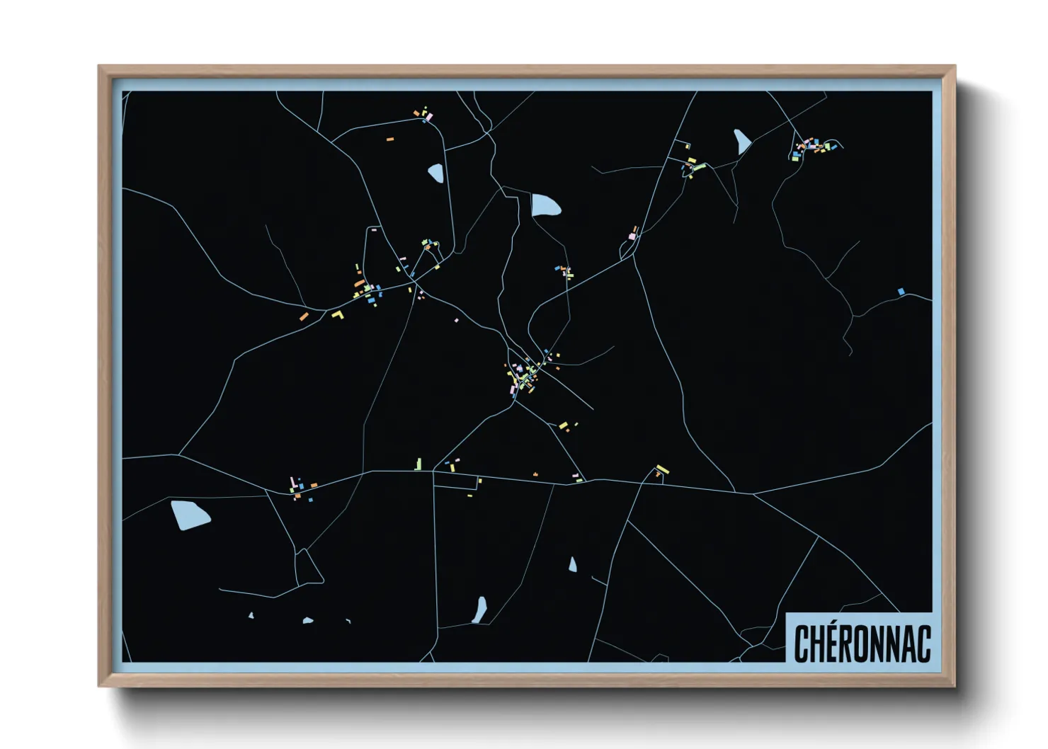 Une affiche de carte sur Chéronnac