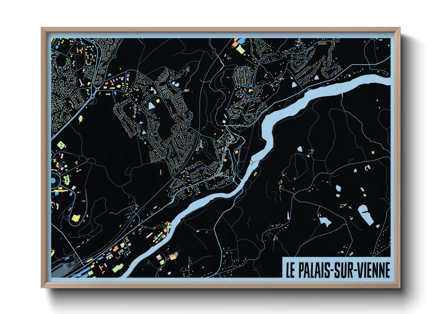 Une affiche de carte sur Le Palais-sur-Vienne