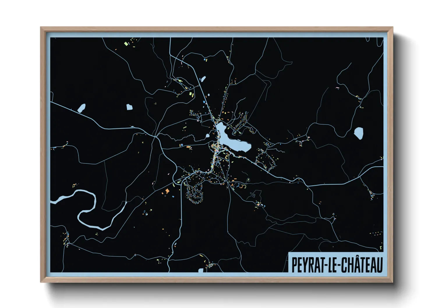 Une affiche de carte sur Peyrat-le-Château