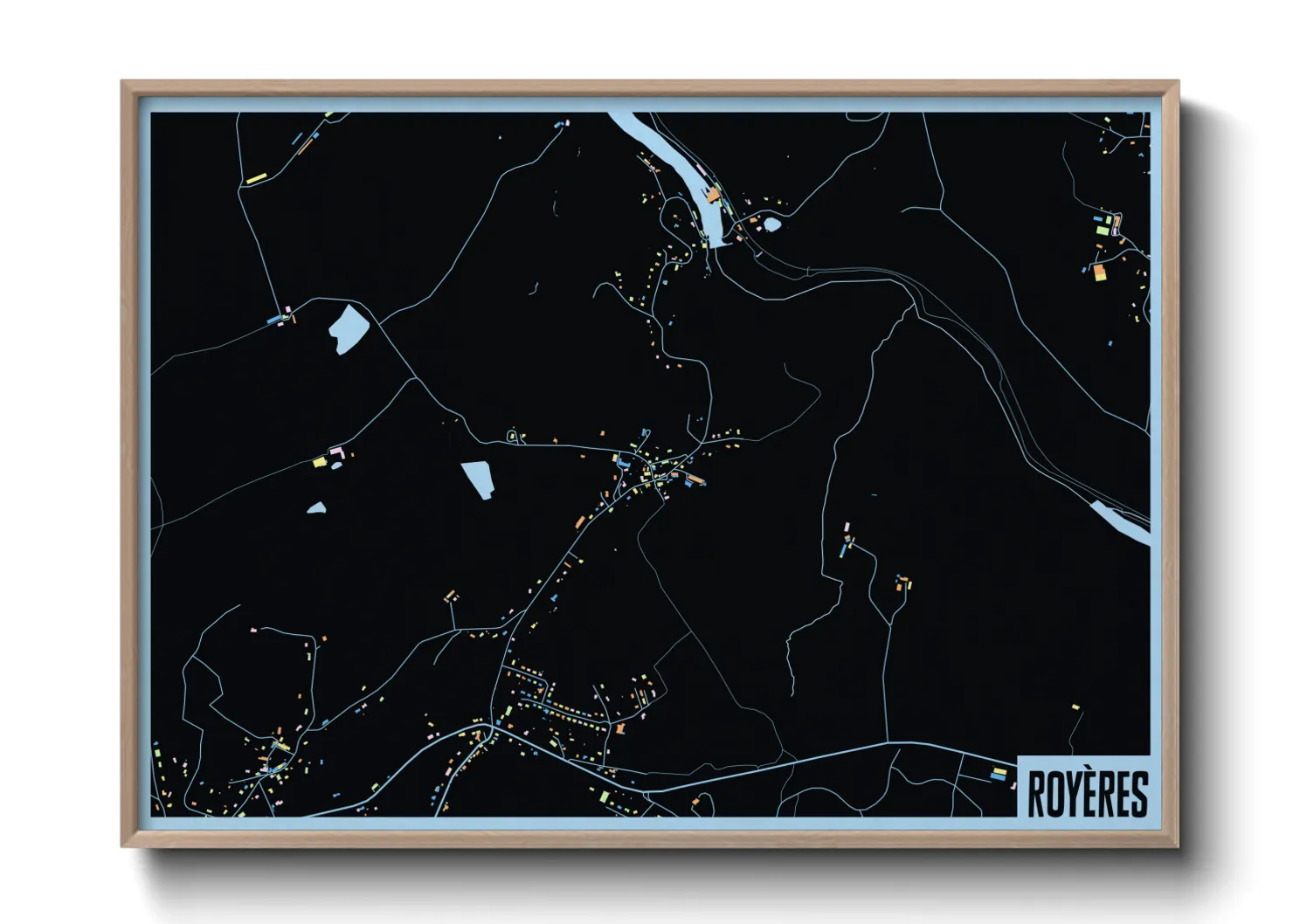 Une affiche de carte sur Royères