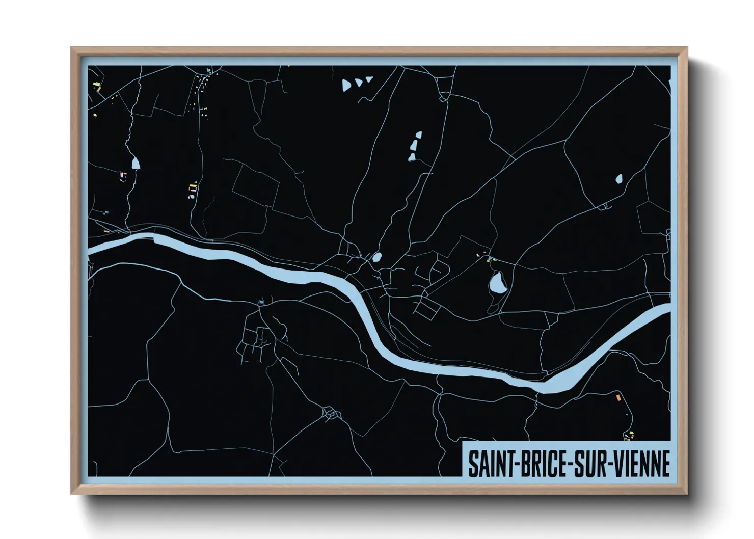 Une affiche de carte sur Saint-Brice-sur-Vienne