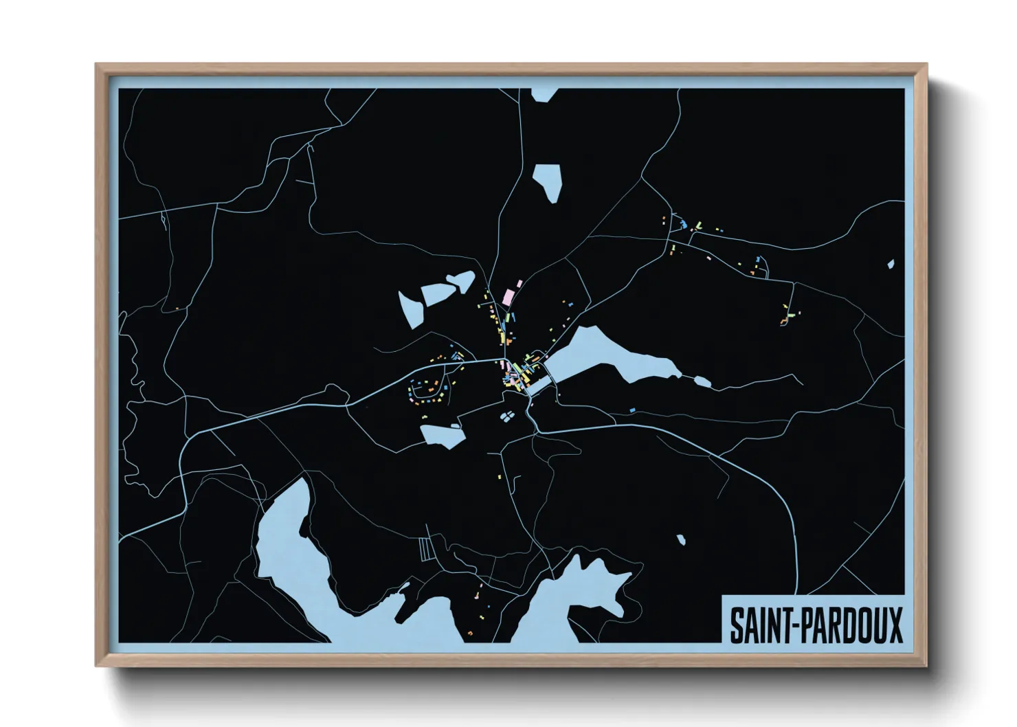 Une affiche de carte sur Saint-Pardoux