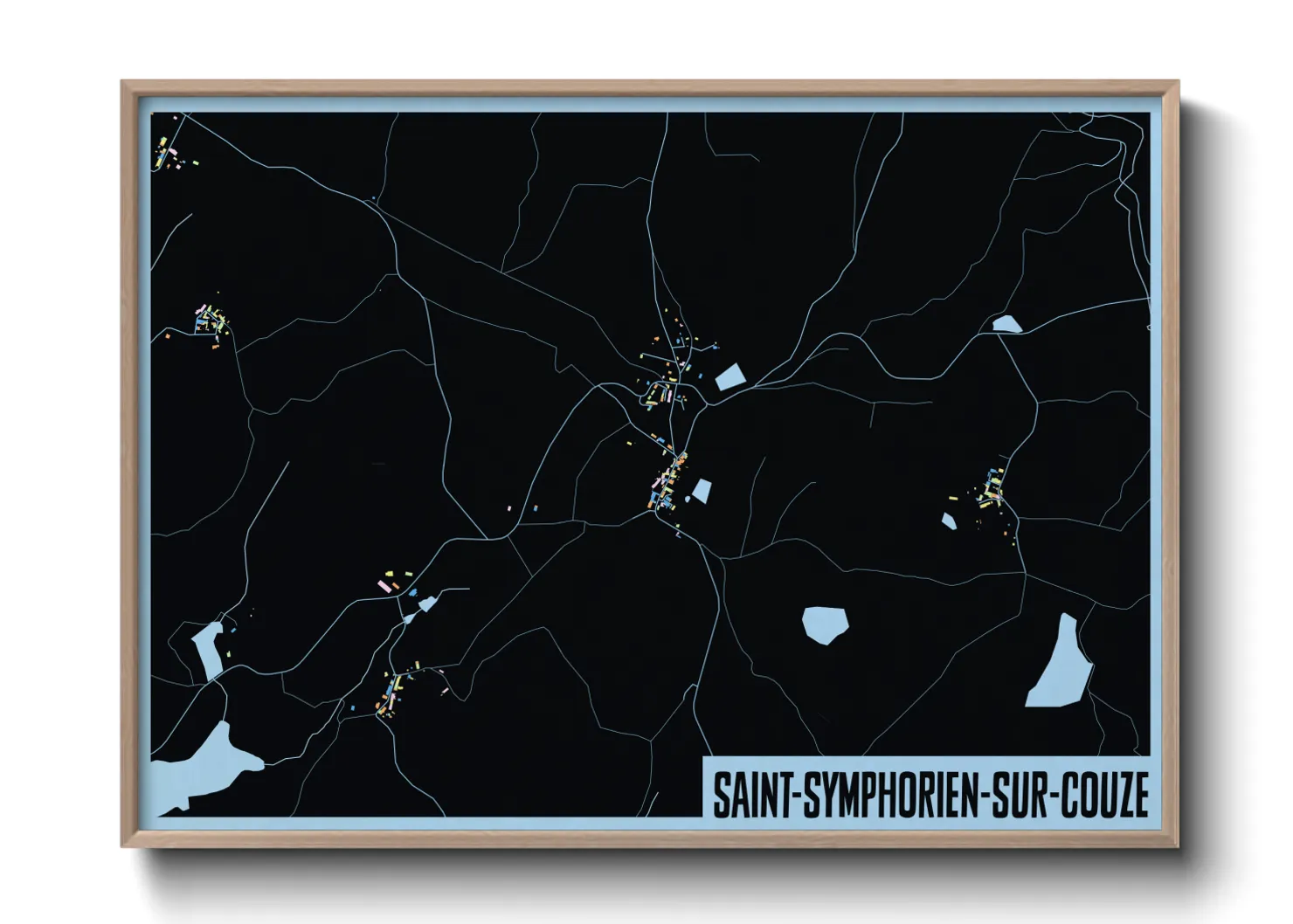 Une affiche de carte sur Saint-Symphorien-sur-Couze