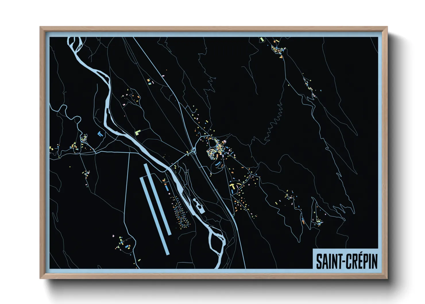 Une affiche de carte sur Saint-Crépin