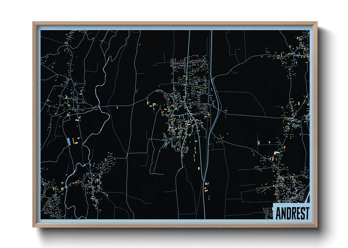 Une affiche de carte sur Andrest