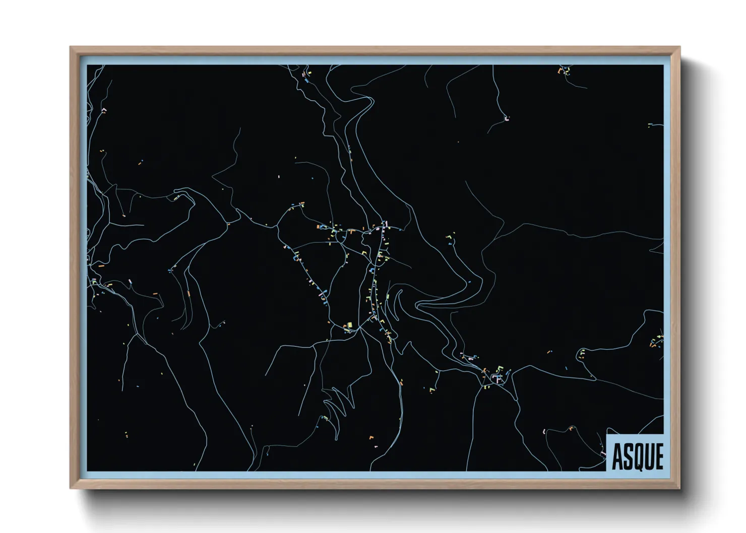 Une affiche de carte sur Asque