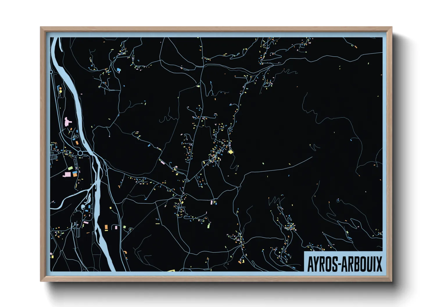 Une affiche de carte sur Ayros-Arbouix