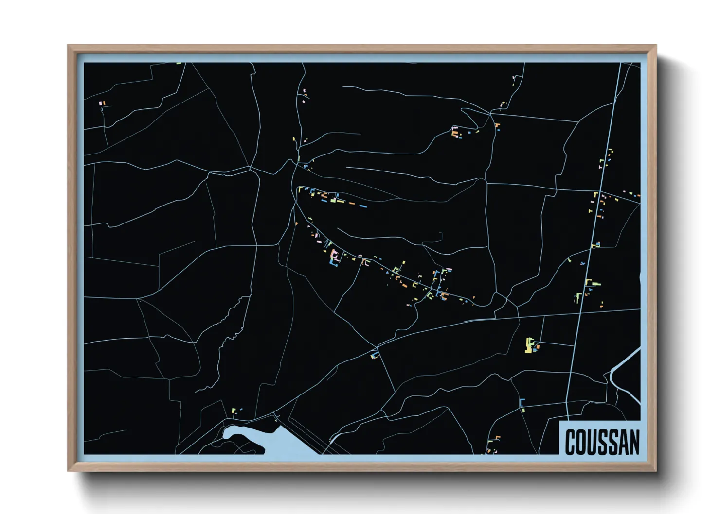 Une affiche de carte sur Coussan