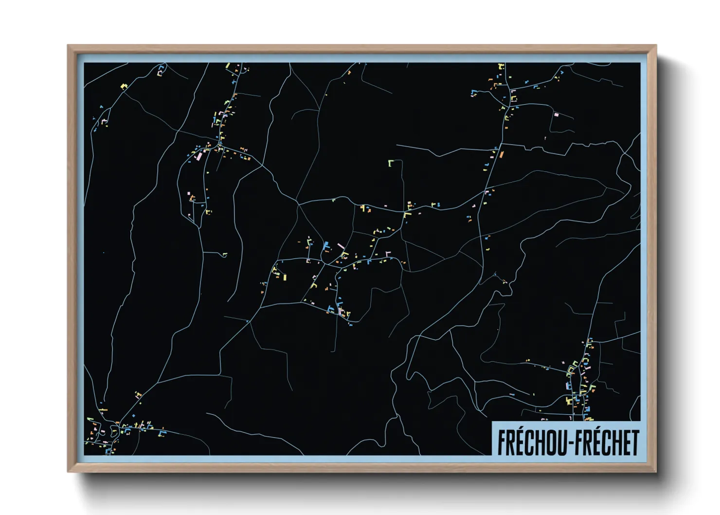 Une affiche de carte sur Fréchou-Fréchet