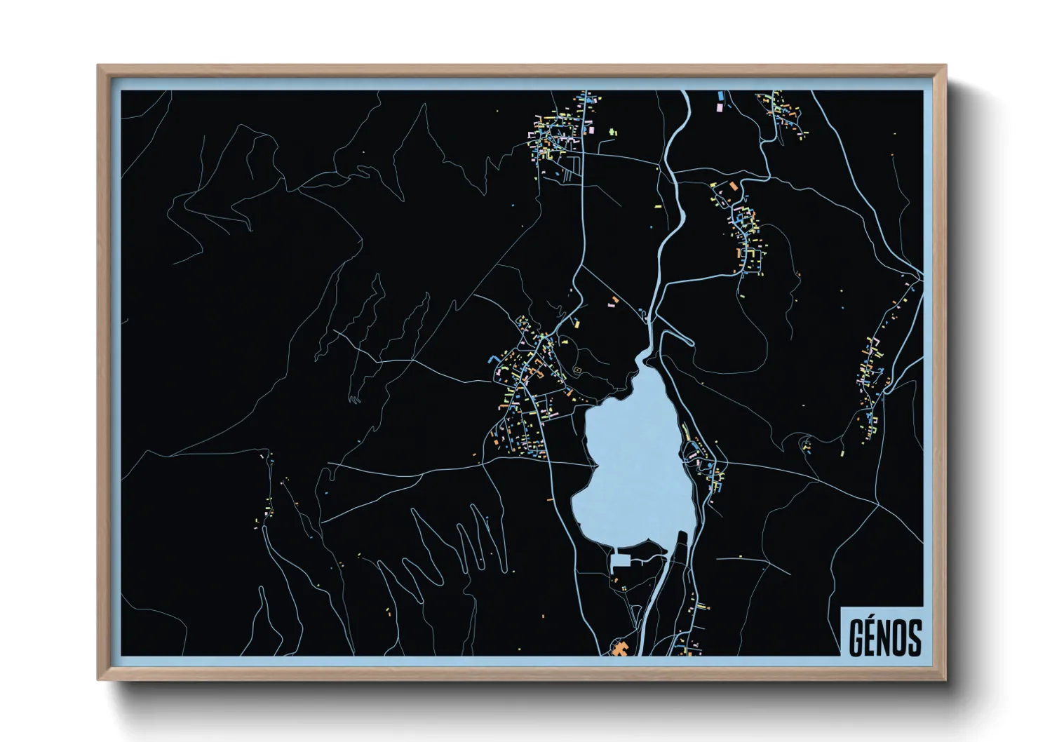 Une affiche de carte sur Génos