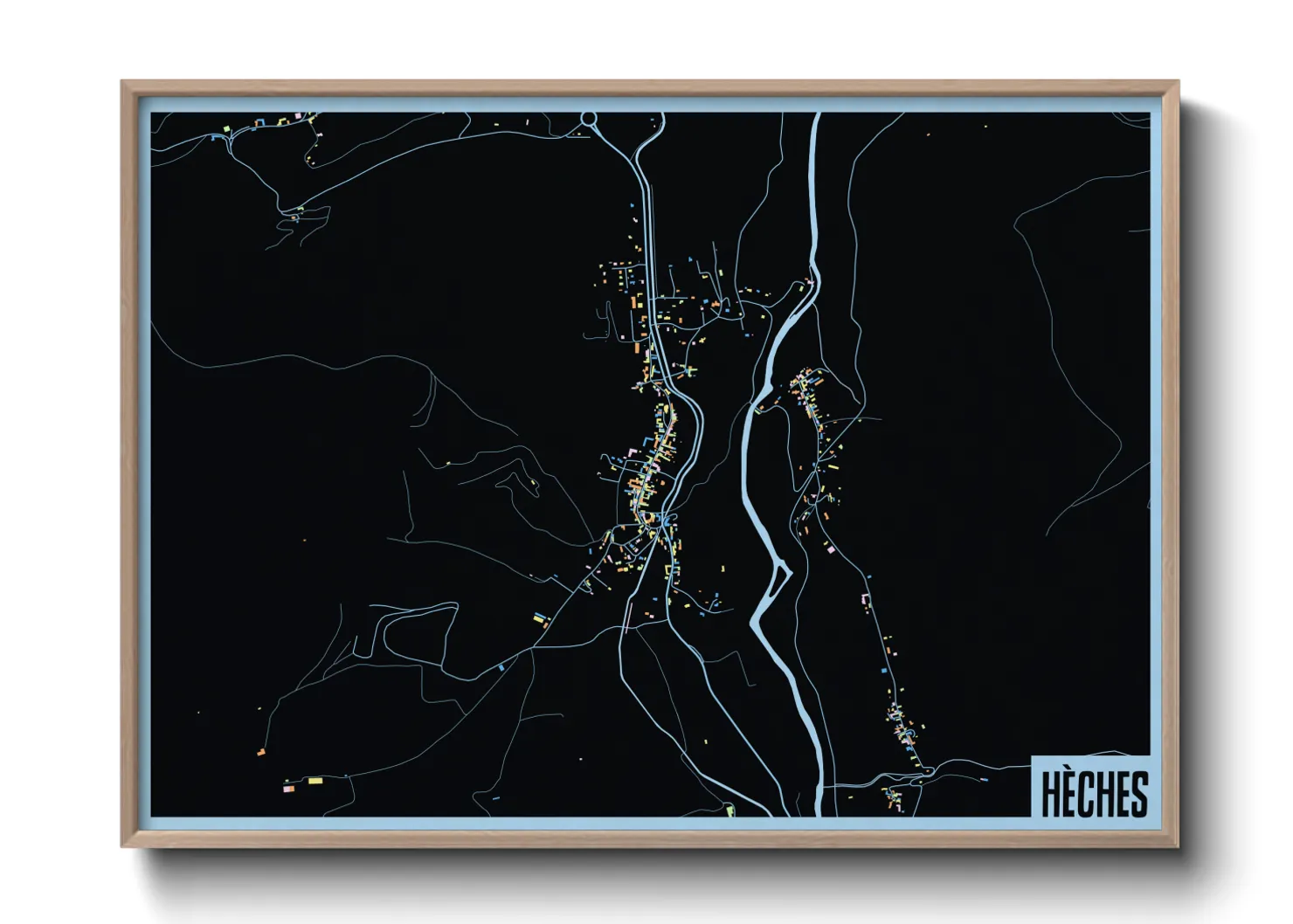 Une affiche de carte sur Hèches