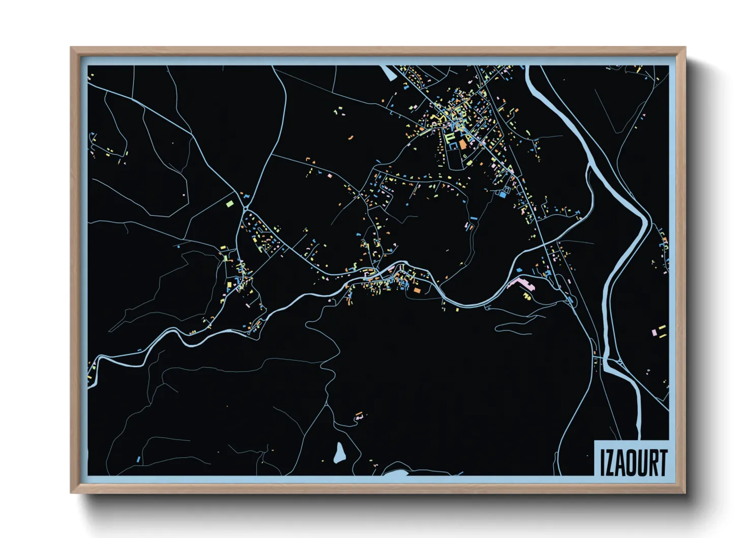 Une affiche de carte sur Izaourt