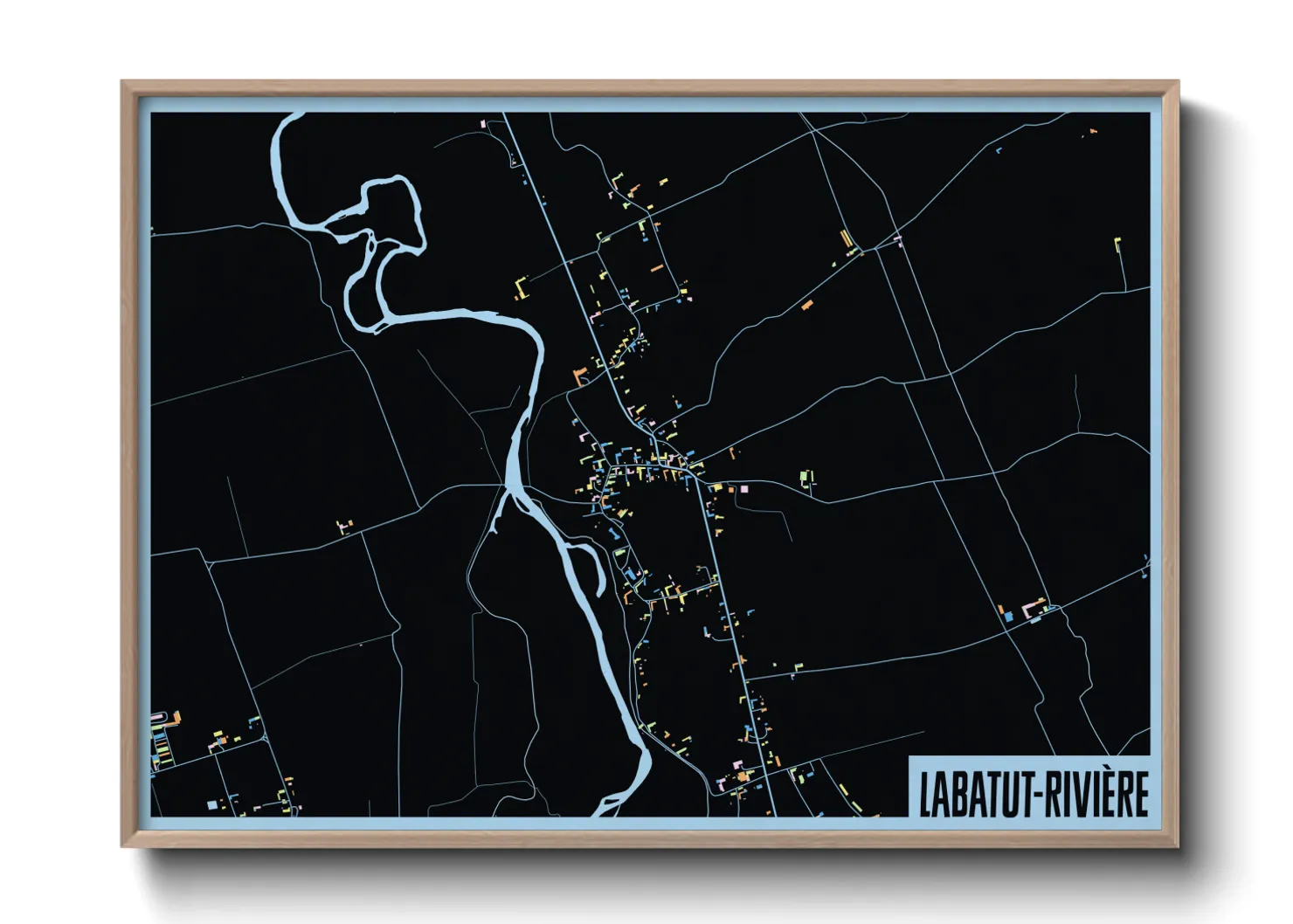 Une affiche de carte sur Labatut-Rivière