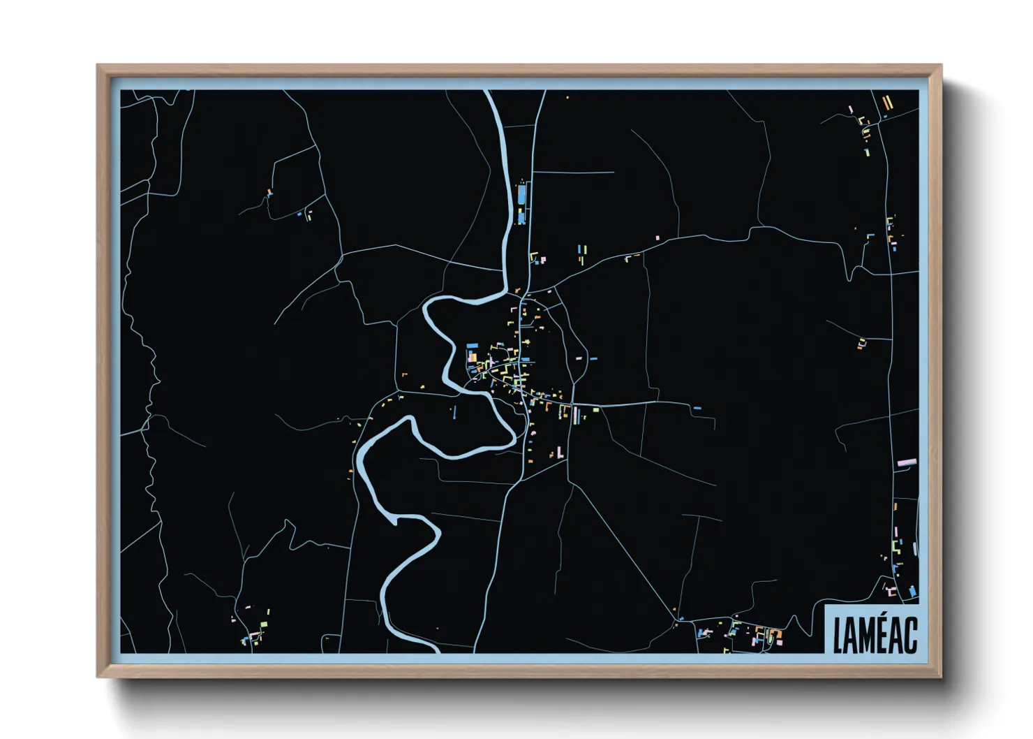 Une affiche de carte sur Laméac