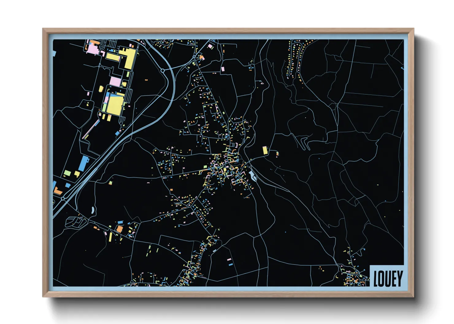 Une affiche de carte sur Louey