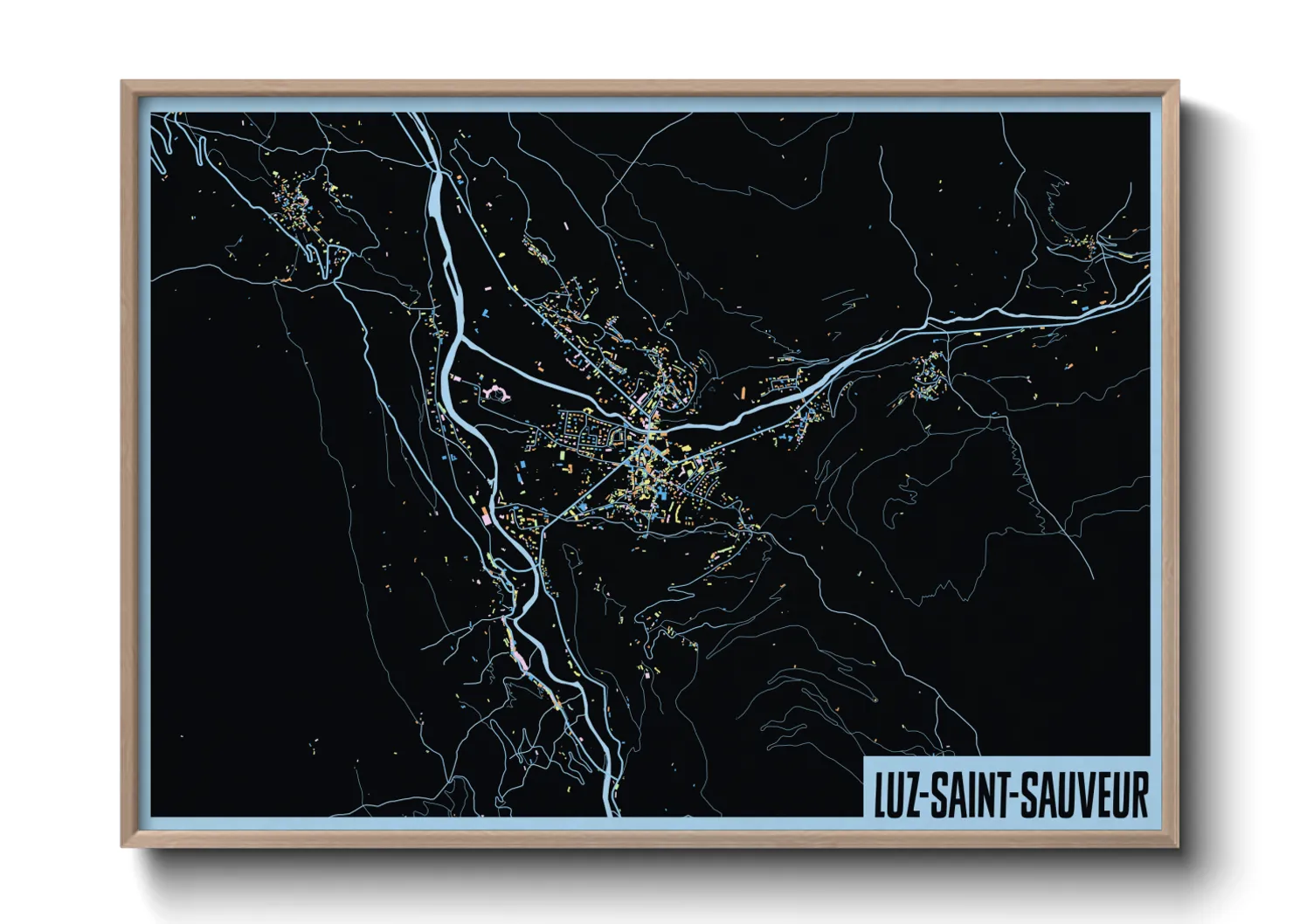 Une affiche de carte sur Luz-Saint-Sauveur