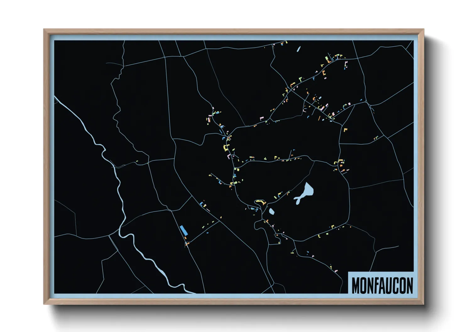 Une affiche de carte sur Monfaucon