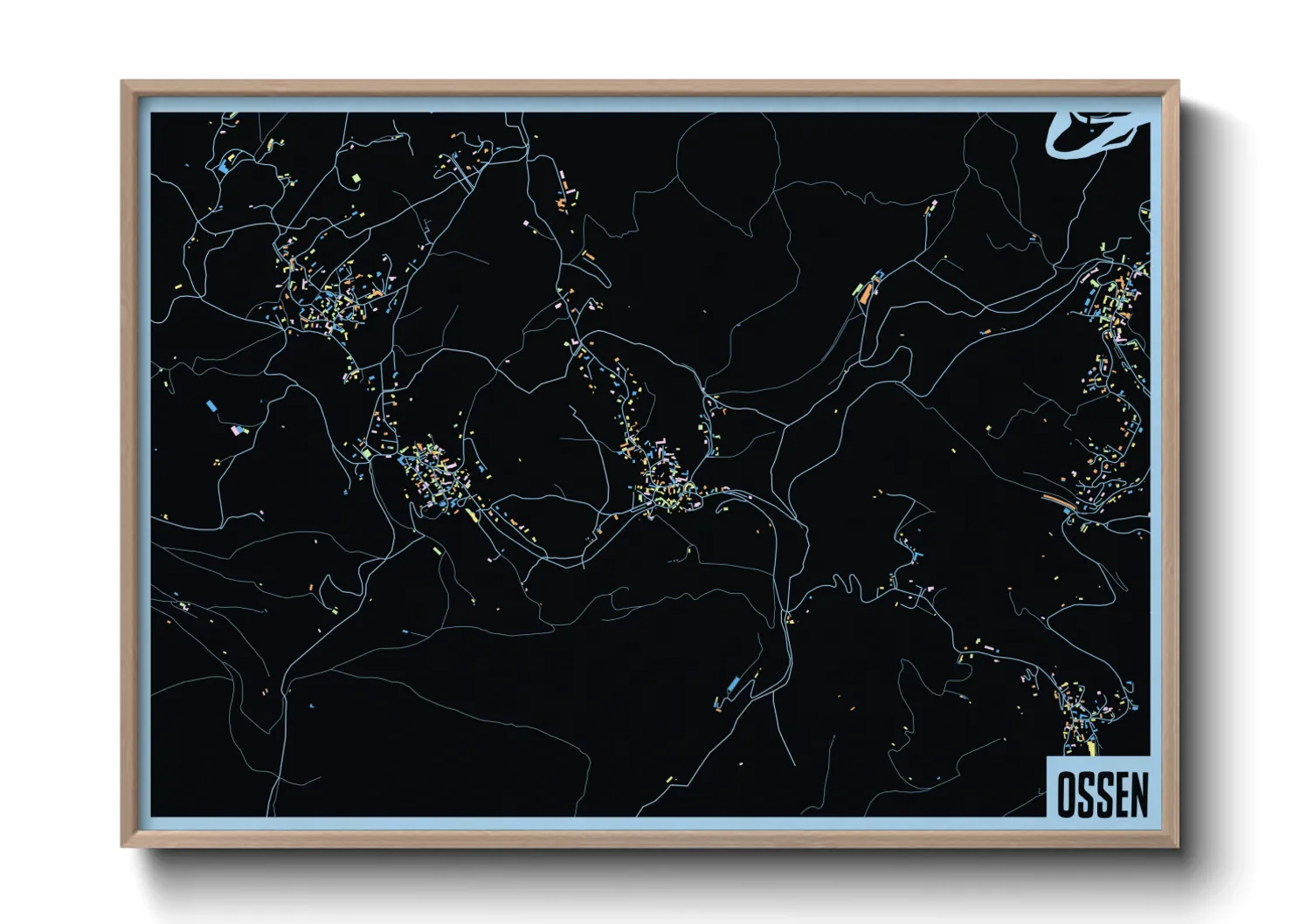 Une affiche de carte sur Ossen