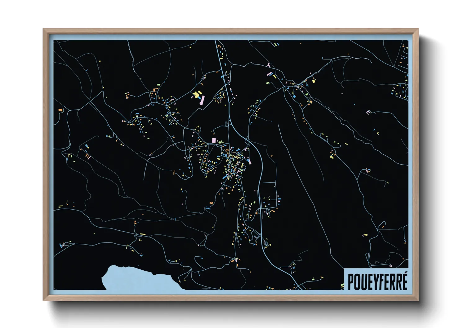 Une affiche de carte sur Poueyferré