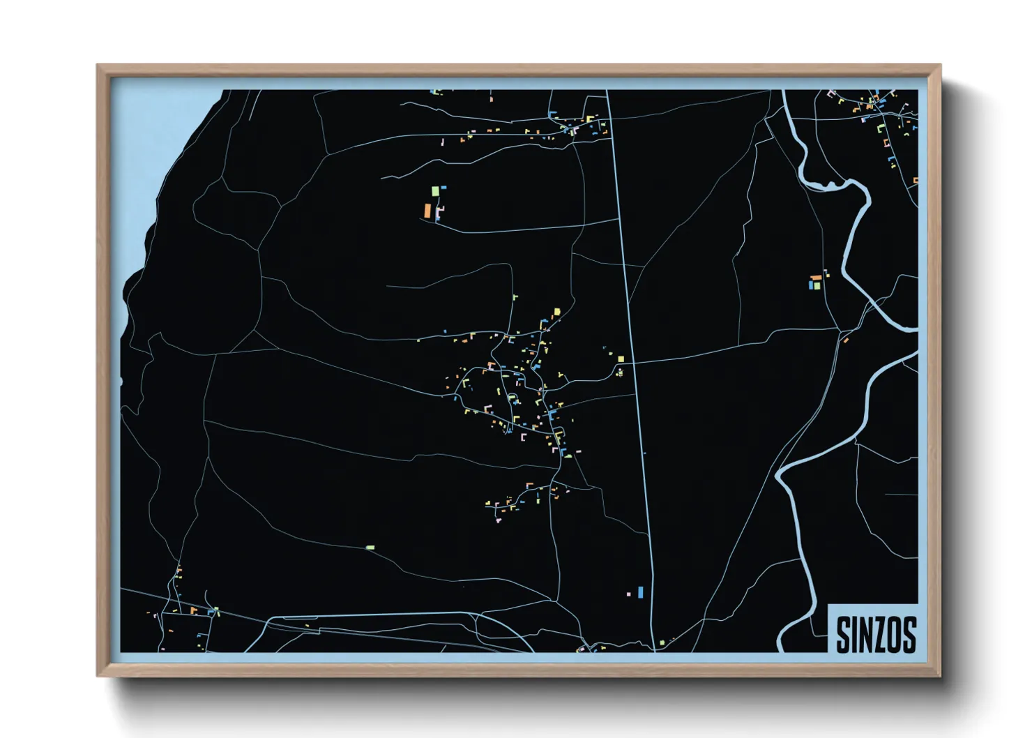 Une affiche de carte sur Sinzos