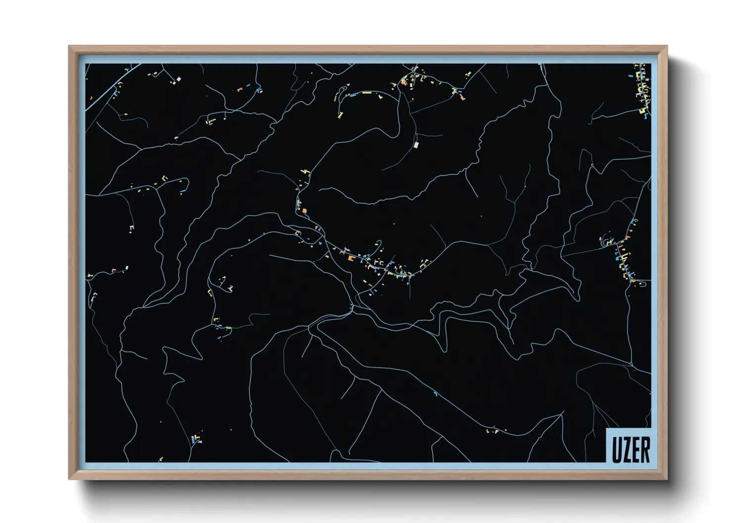 Une affiche de carte sur Uzer