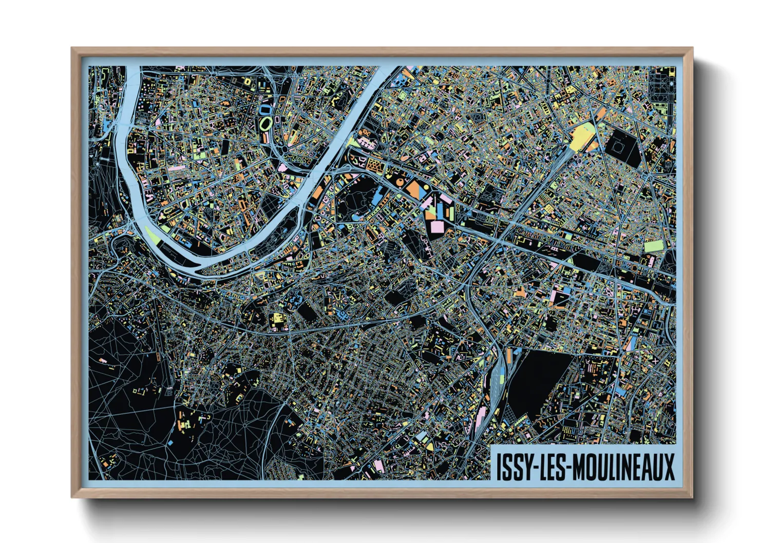 Une affiche de carte sur Issy-les-Moulineaux