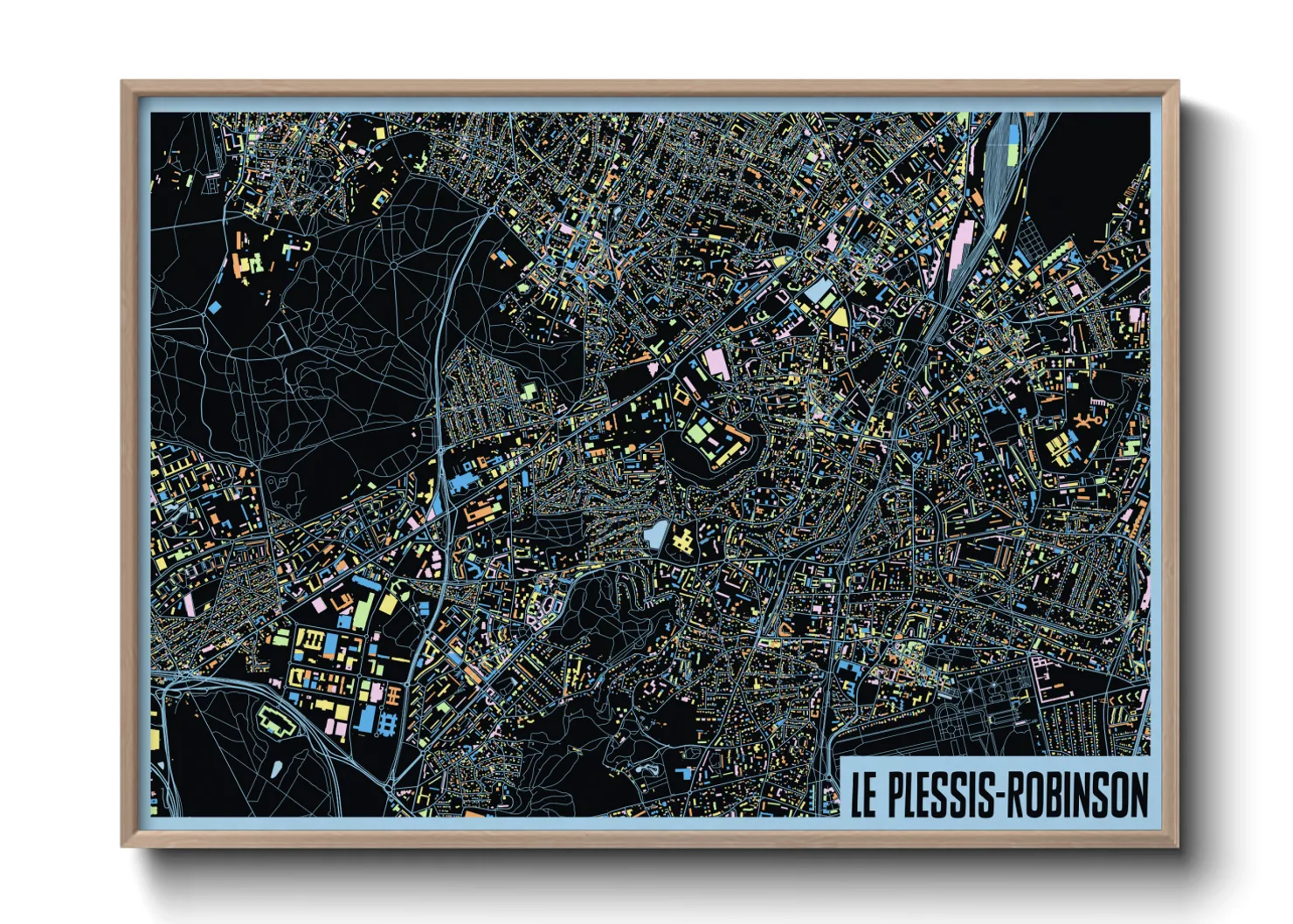 Une affiche de carte sur Le Plessis-Robinson