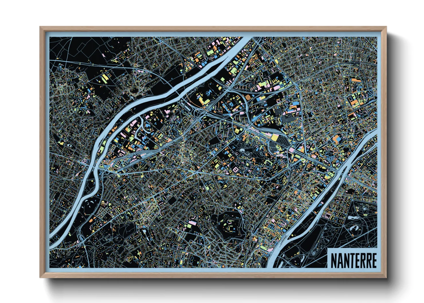 Une affiche de carte sur Nanterre