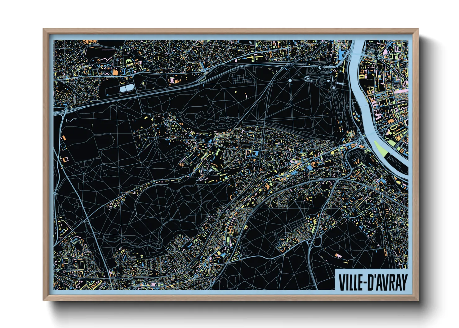 Une affiche de carte sur Ville-d'Avray