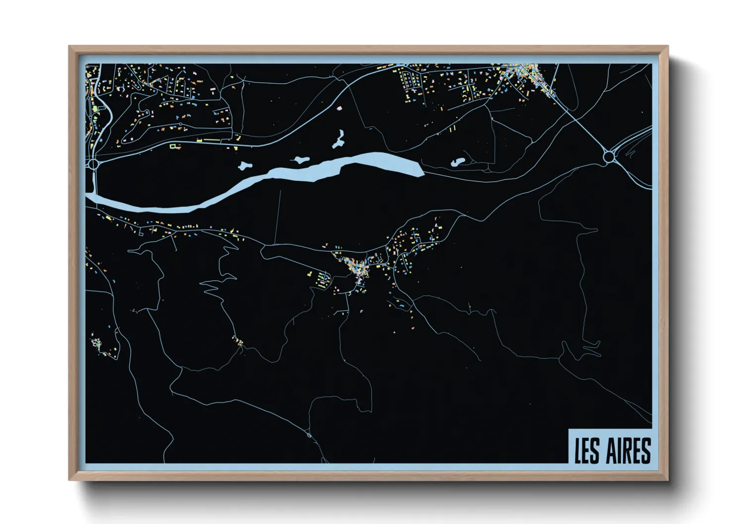 Une affiche de carte sur Les Aires