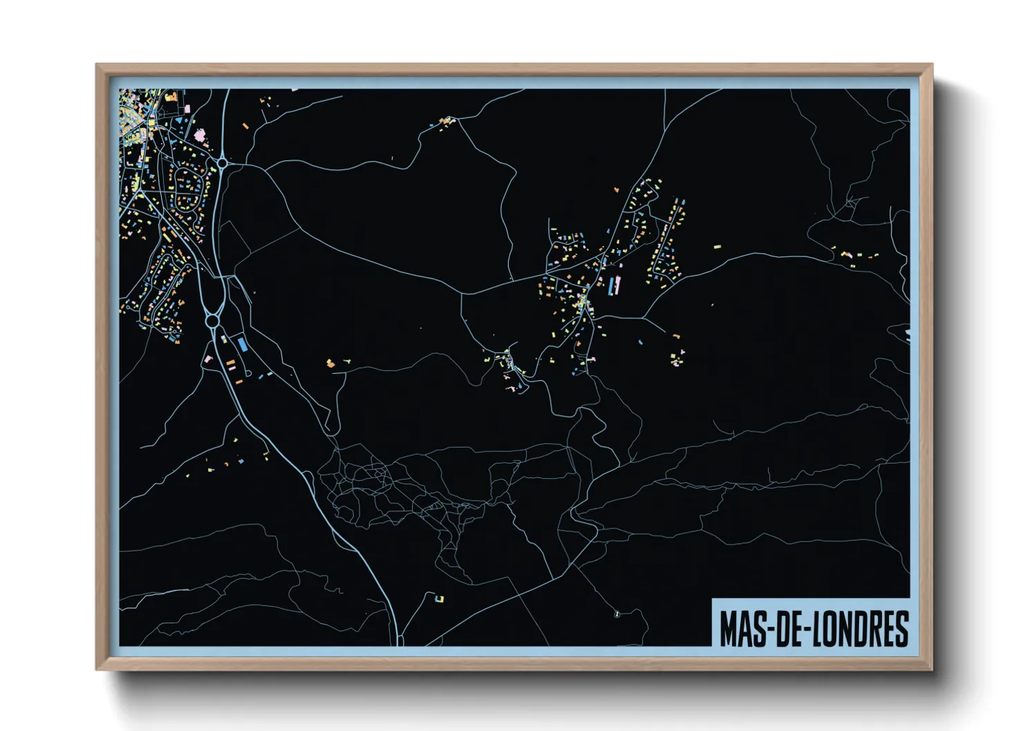 Une affiche de carte sur Mas-de-Londres