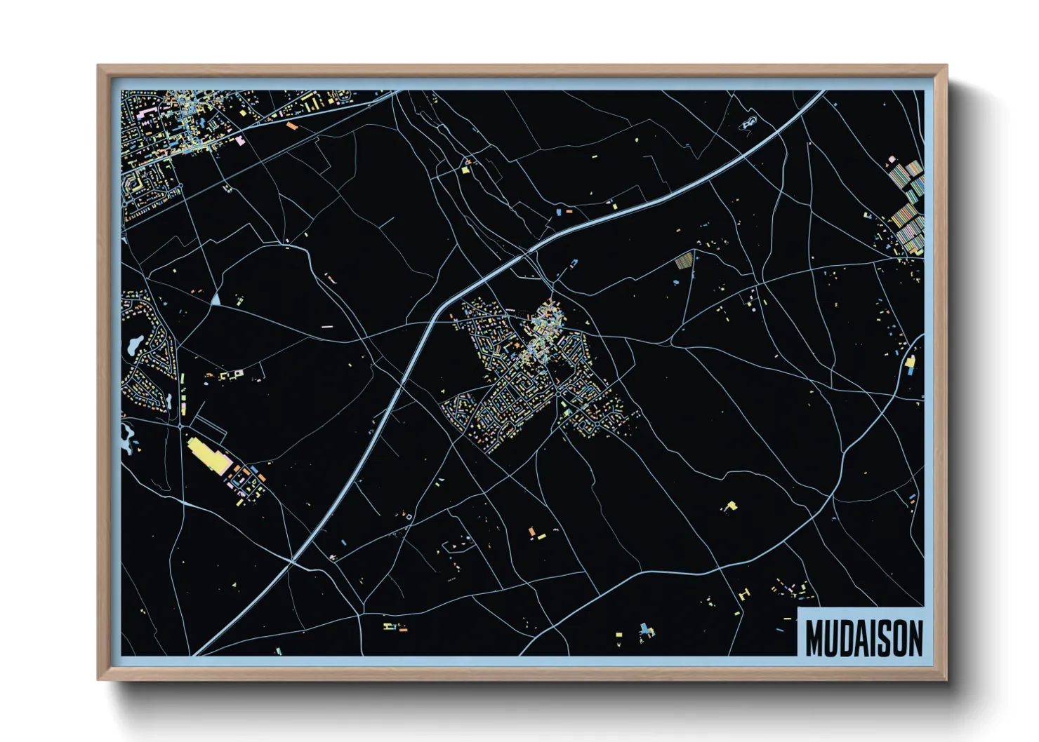 Une affiche de carte sur Mudaison