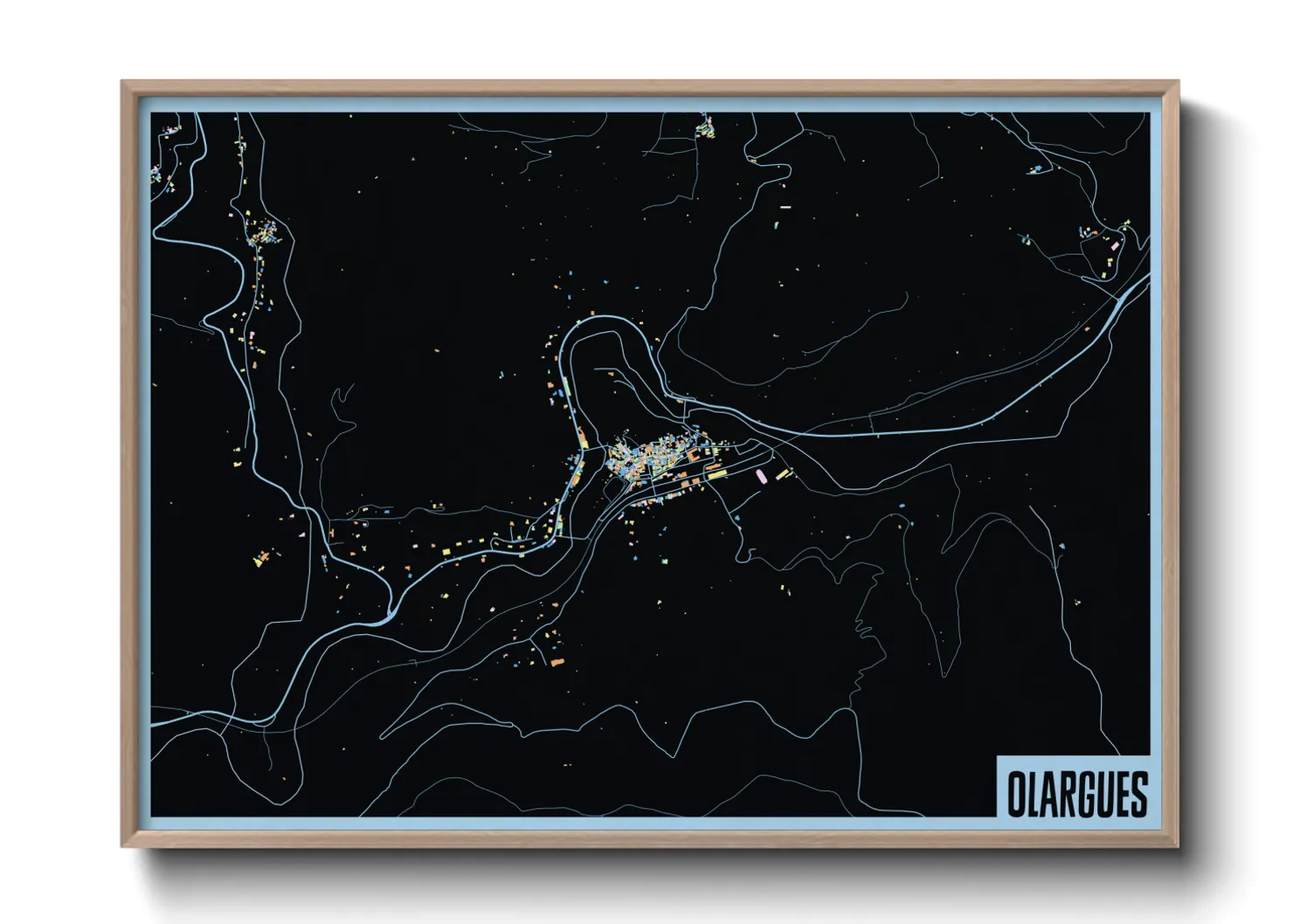 Une affiche de carte sur Olargues