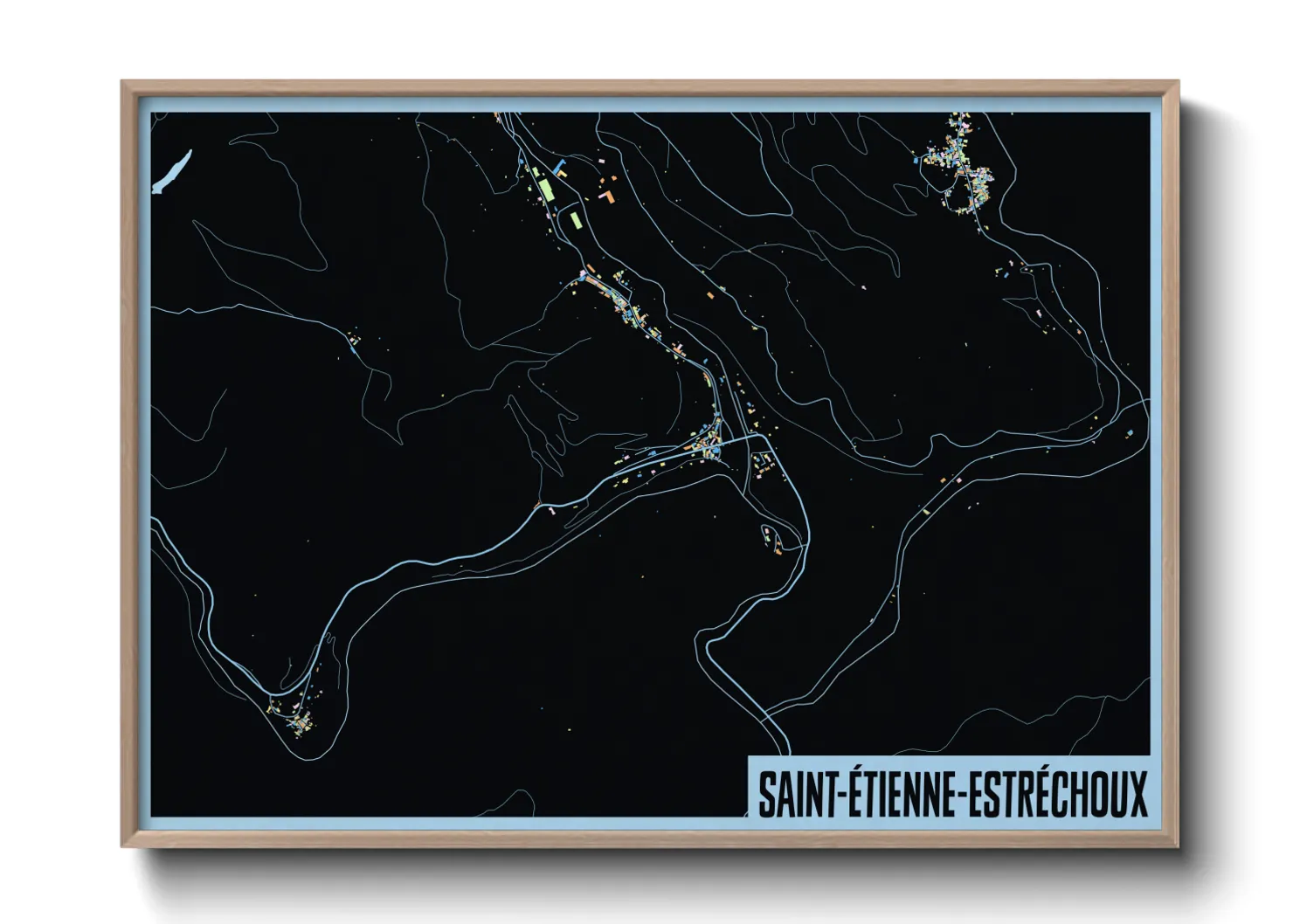 Une affiche de carte sur Saint-Étienne-Estréchoux