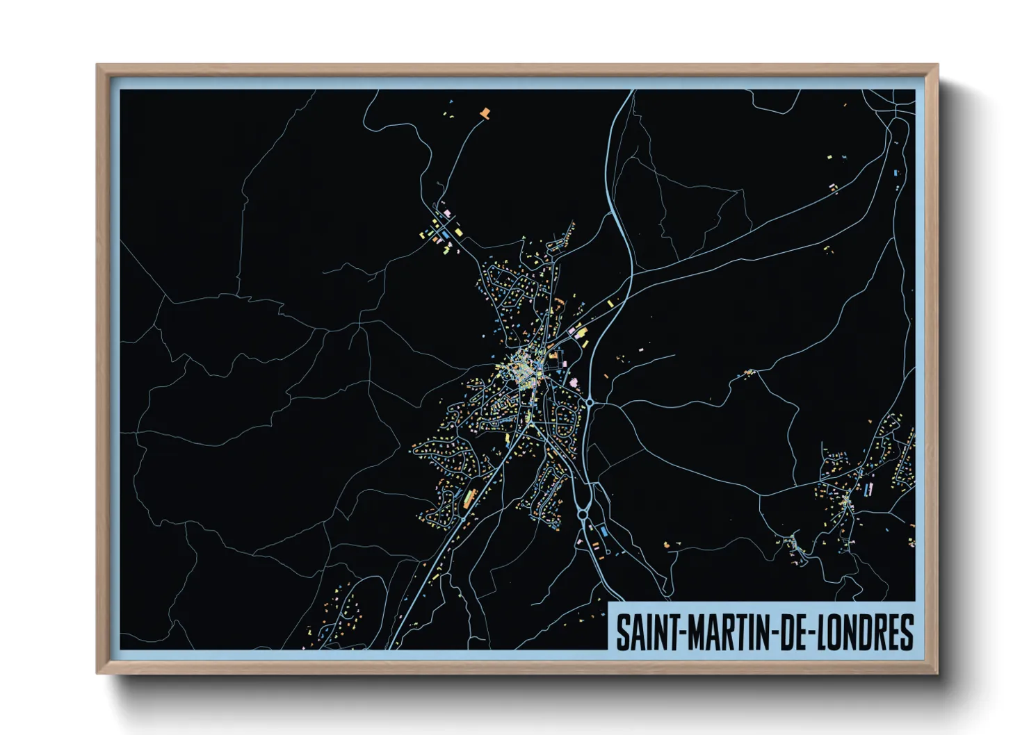 Une affiche de carte sur Saint-Martin-de-Londres