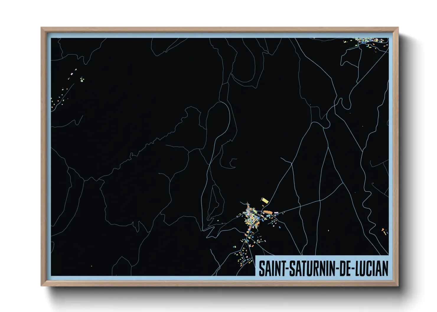 Une affiche de carte sur Saint-Saturnin-de-Lucian